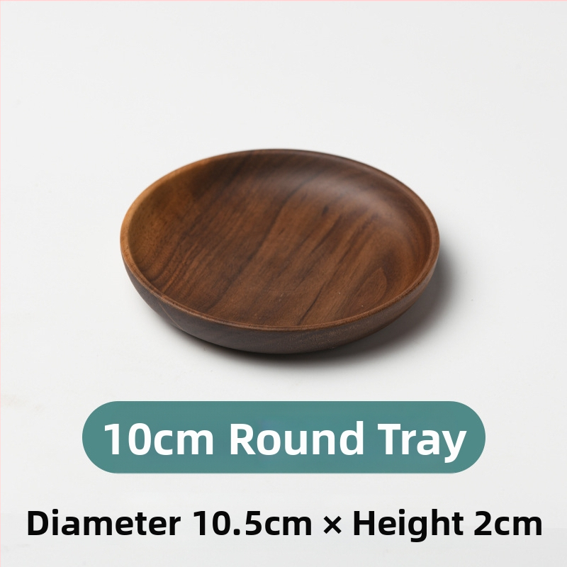 Apvalus medinis patiekalų padėklas sušiui ir vaisiams, japonų stiliaus, purškiamo paviršiaus apdaila, logotipas atspausdintas