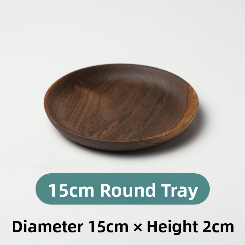 Apvalus medinis patiekalų padėklas sušiui ir vaisiams, japonų stiliaus, purškiamo paviršiaus apdaila, logotipas atspausdintas