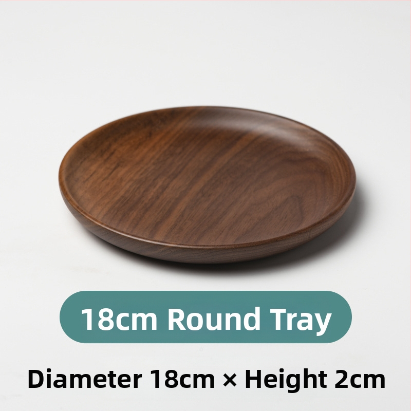 Apvalus medinis patiekalų padėklas sušiui ir vaisiams, japonų stiliaus, purškiamo paviršiaus apdaila, logotipas atspausdintas