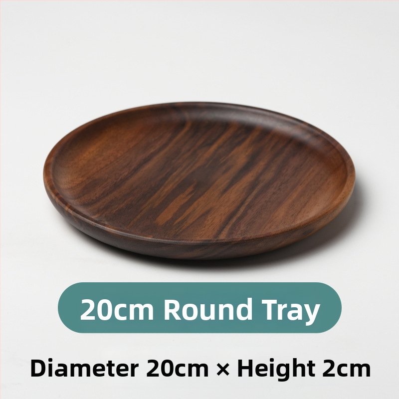 Apvalus medinis patiekalų padėklas sušiui ir vaisiams, japonų stiliaus, purškiamo paviršiaus apdaila, logotipas atspausdintas