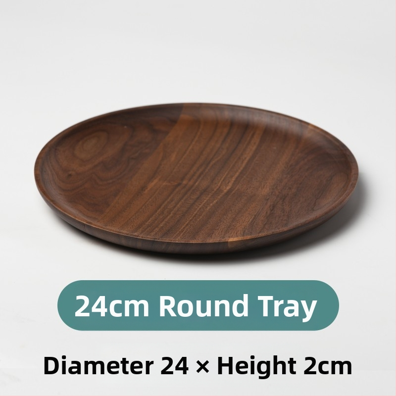 Apvalus medinis patiekalų padėklas sušiui ir vaisiams, japonų stiliaus, purškiamo paviršiaus apdaila, logotipas atspausdintas