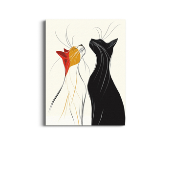 Πίνακας σε καμβά με γάτα σε cartoon στυλ — ένα πάνελ, ζωικό μοτίβο, μοντέρνος μινιμαλισμός