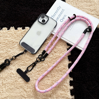 Feyueduo 3-в-1 телефонен шнур за китка, тъкана полиестерова лента с метална катарама, унисекс, печат на лого, модел 2356