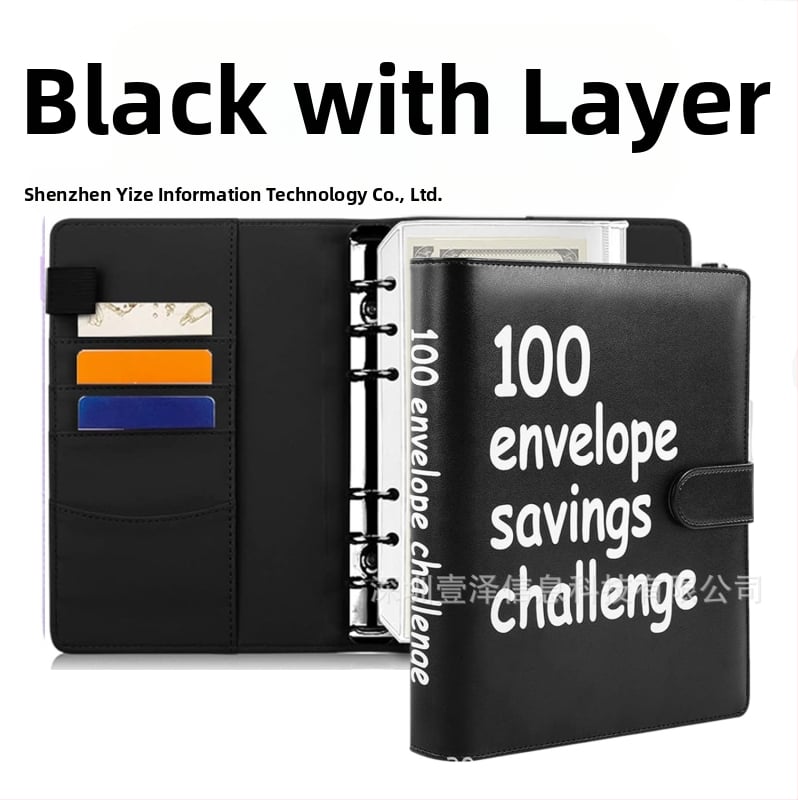 100 vokų iššūkio aplankas, dirbtinės odos viršelis, laisvas įrišimas, 25 lapai popieriaus iš medienos masės