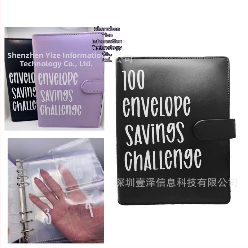 100 vokų iššūkio aplankas, dirbtinės odos viršelis, laisvas įrišimas, 25 lapai popieriaus iš medienos masės