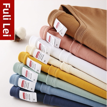 Medvilniniai marškinėliai su trumpomis rankovėmis, vienos spalvos, švelnus stilius, plonas audinys