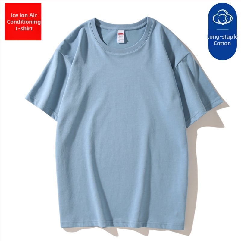 Medvilniniai marškinėliai su trumpomis rankovėmis, vienos spalvos, švelnus stilius, plonas audinys