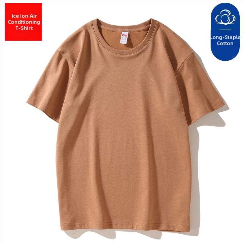 Medvilniniai marškinėliai su trumpomis rankovėmis, vienos spalvos, švelnus stilius, plonas audinys