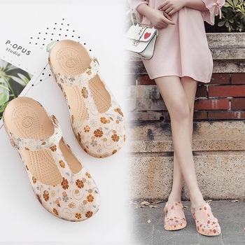 Moterų Crocs stiliaus sandalai, EVA padas, PVC viršus, neslidūs, kvėpuojantys, pado storis 3-5 cm