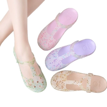 Moterų Crocs stiliaus sandalai, EVA padas, PVC viršus, neslidūs, kvėpuojantys, pado storis 3-5 cm