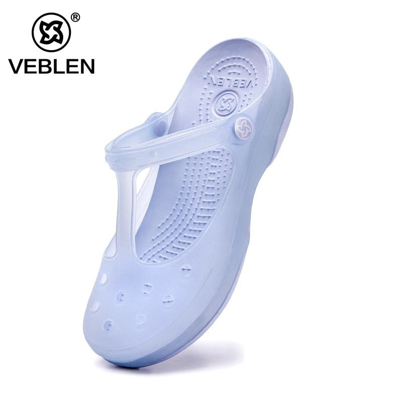 Moterų Crocs stiliaus sandalai, EVA padas, PVC viršus, neslidūs, kvėpuojantys, pado storis 3-5 cm