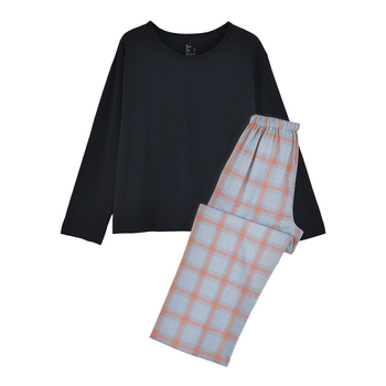 Muji σετ πιτζάμας για ζευγάρι — διπλό ύφασμα από γάζα βαμβάκι, 100% βαμβάκι, μακριά μανίκια, παντελόνια, ιαπωνικό στυλ