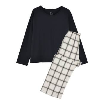 Muji σετ πιτζάμας για ζευγάρι — διπλό ύφασμα από γάζα βαμβάκι, 100% βαμβάκι, μακριά μανίκια, παντελόνια, ιαπωνικό στυλ