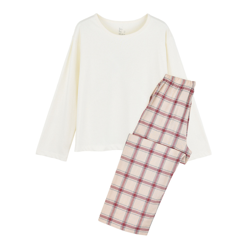 Muji poros pižamų komplektas — dvigubo sluoksnio marle medvilnė, 100% medvilnė, ilgos rankovės, kelnės, japoniškas stilius