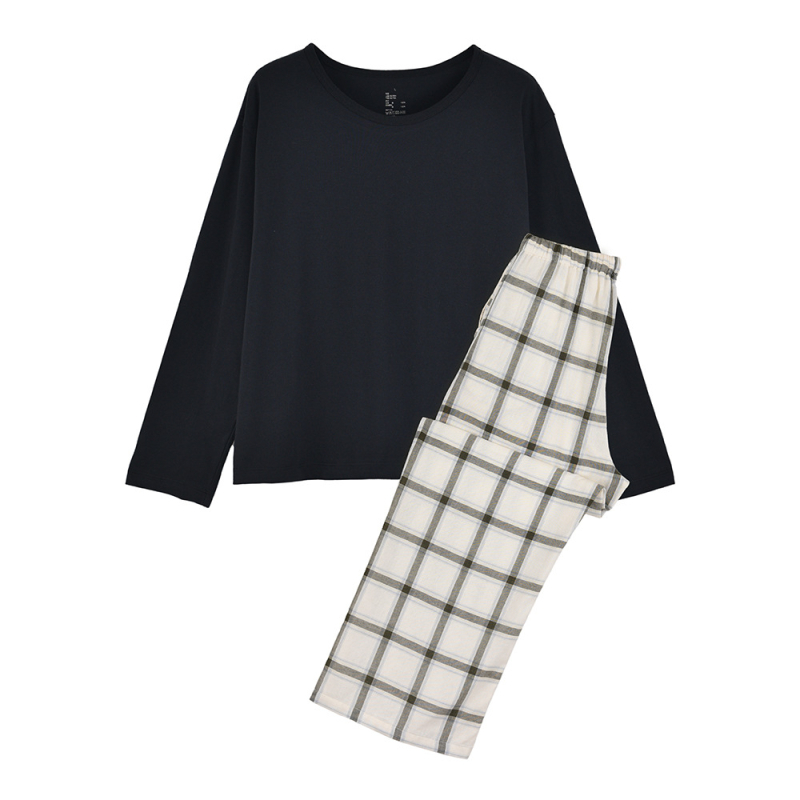 Muji poros pižamų komplektas — dvigubo sluoksnio marle medvilnė, 100% medvilnė, ilgos rankovės, kelnės, japoniškas stilius