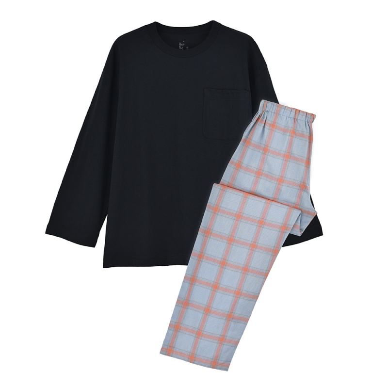 Muji poros pižamų komplektas — dvigubo sluoksnio marle medvilnė, 100% medvilnė, ilgos rankovės, kelnės, japoniškas stilius