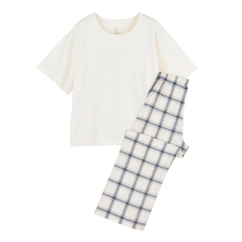 Muji poros pižamų komplektas — dvigubo sluoksnio marle medvilnė, 100% medvilnė, ilgos rankovės, kelnės, japoniškas stilius