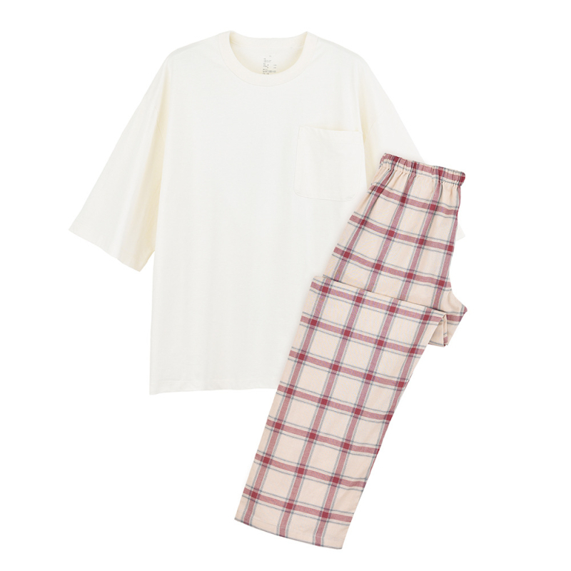 Muji poros pižamų komplektas — dvigubo sluoksnio marle medvilnė, 100% medvilnė, ilgos rankovės, kelnės, japoniškas stilius