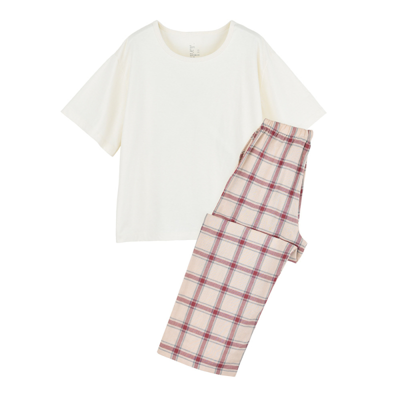 Muji poros pižamų komplektas — dvigubo sluoksnio marle medvilnė, 100% medvilnė, ilgos rankovės, kelnės, japoniškas stilius