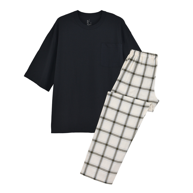 Muji poros pižamų komplektas — dvigubo sluoksnio marle medvilnė, 100% medvilnė, ilgos rankovės, kelnės, japoniškas stilius