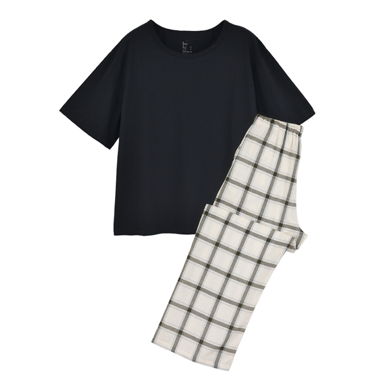 Muji poros pižamų komplektas — dvigubo sluoksnio marle medvilnė, 100% medvilnė, ilgos rankovės, kelnės, japoniškas stilius