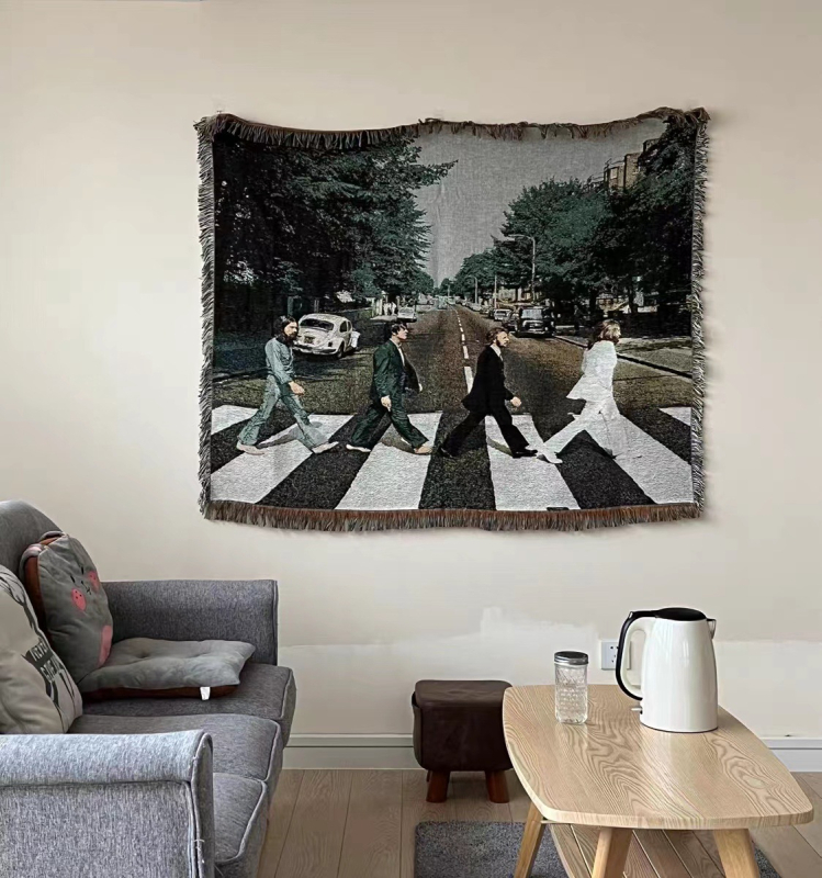 Gobelenas: Klimt įkvėptas nordiško stiliaus abstraktus paveikslas, audinio mišinys 91–100% medvilnė, stačiakampis, rankų plovimas, svetainės dekorui.