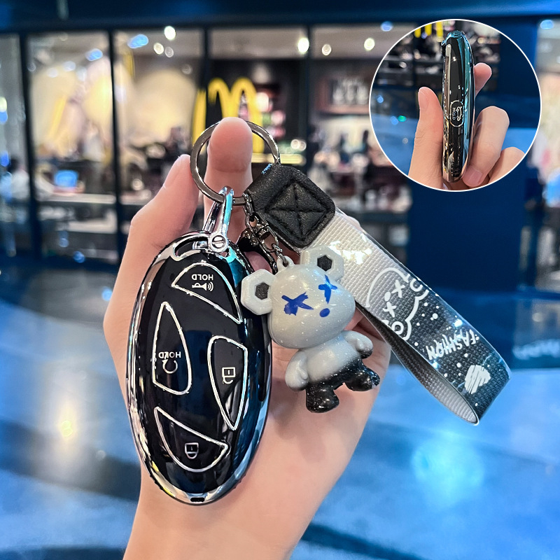 Hyundai Ioniq 6 raktų dėklas – PU apsauginis korpusas, Silver Edge versija, aukštos kokybės stilius