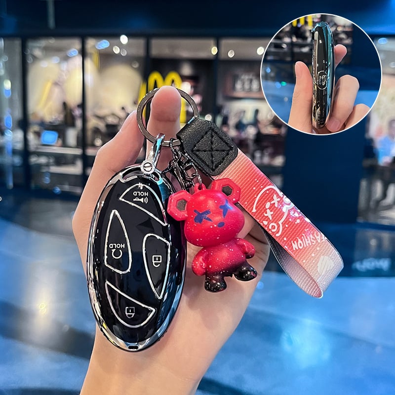 Hyundai Ioniq 6 raktų dėklas – PU apsauginis korpusas, Silver Edge versija, aukštos kokybės stilius