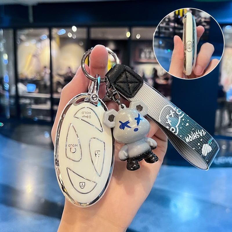 Hyundai Ioniq 6 raktų dėklas – PU apsauginis korpusas, Silver Edge versija, aukštos kokybės stilius