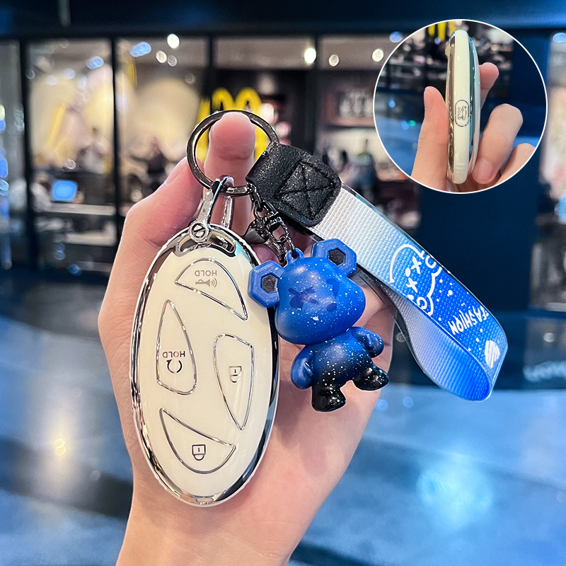 Hyundai Ioniq 6 raktų dėklas – PU apsauginis korpusas, Silver Edge versija, aukštos kokybės stilius