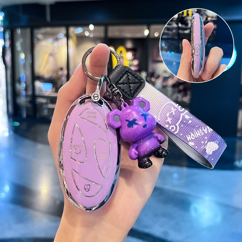 Hyundai Ioniq 6 raktų dėklas – PU apsauginis korpusas, Silver Edge versija, aukštos kokybės stilius