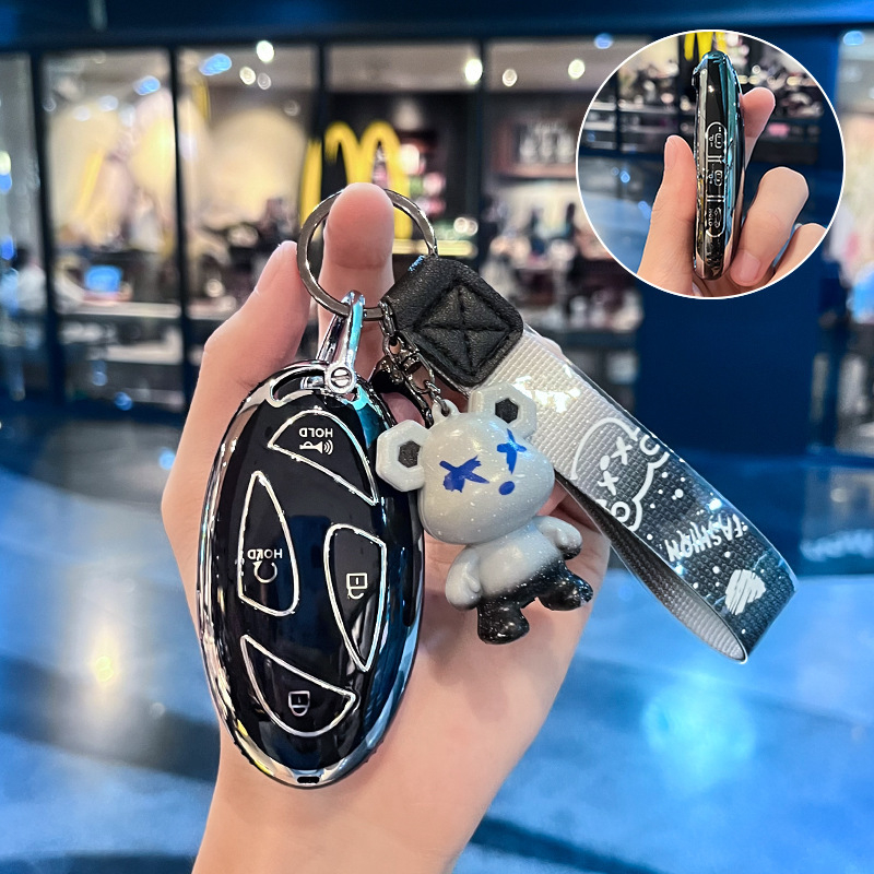 Hyundai Ioniq 6 raktų dėklas – PU apsauginis korpusas, Silver Edge versija, aukštos kokybės stilius