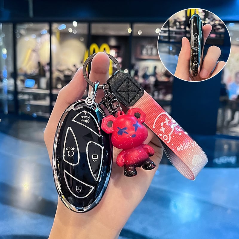 Hyundai Ioniq 6 raktų dėklas – PU apsauginis korpusas, Silver Edge versija, aukštos kokybės stilius