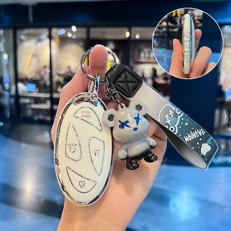 Hyundai Ioniq 6 raktų dėklas – PU apsauginis korpusas, Silver Edge versija, aukštos kokybės stilius