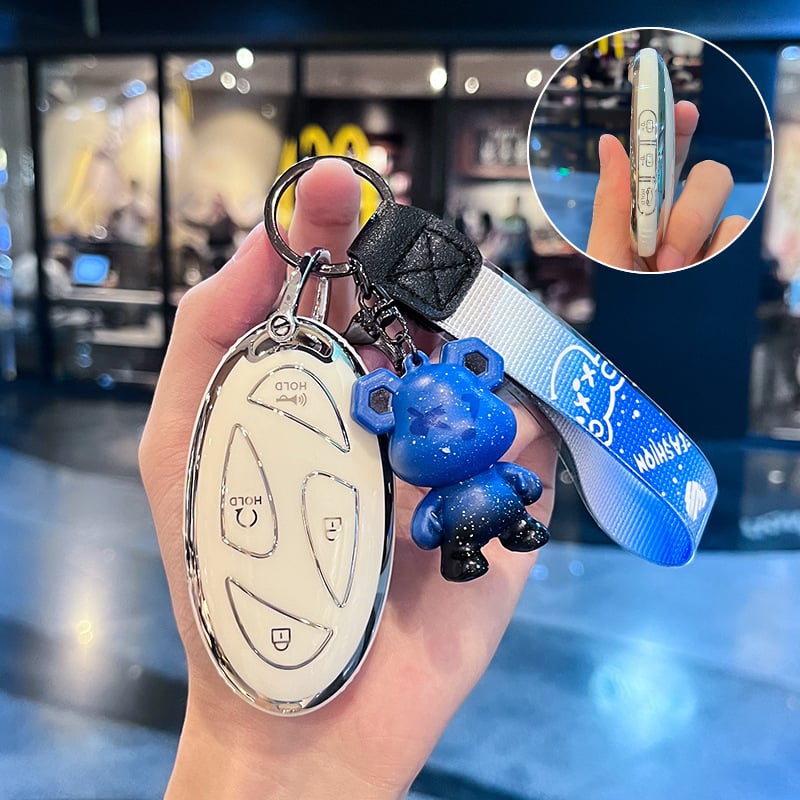 Hyundai Ioniq 6 raktų dėklas – PU apsauginis korpusas, Silver Edge versija, aukštos kokybės stilius