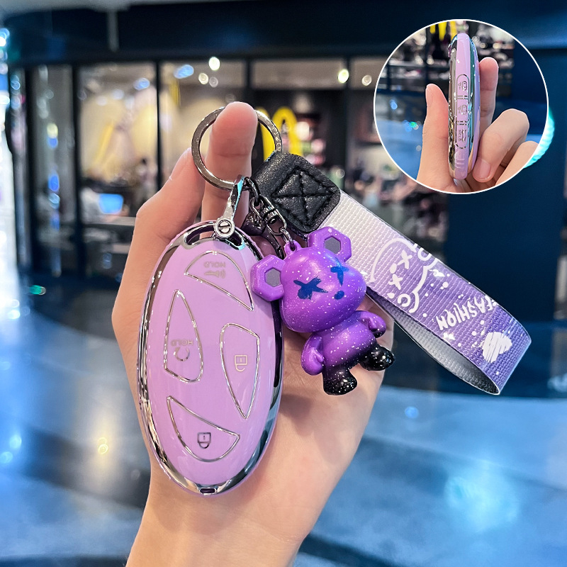 Hyundai Ioniq 6 raktų dėklas – PU apsauginis korpusas, Silver Edge versija, aukštos kokybės stilius