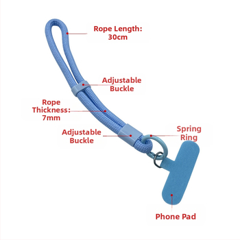 Телефонна каишка от полиестер, пластмасова катарама, геометрична висулка, ръчна изработка