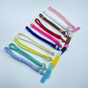 Телефонна каишка от полиестер, пластмасова катарама, геометрична висулка, ръчна изработка