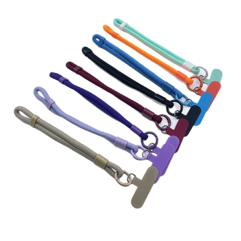 Телефонна каишка от полиестер, пластмасова катарама, геометрична висулка, ръчна изработка