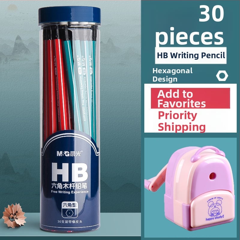 Trikampio korpuso pieštukas su gumine galvute, šešiakampio skerspjūvio