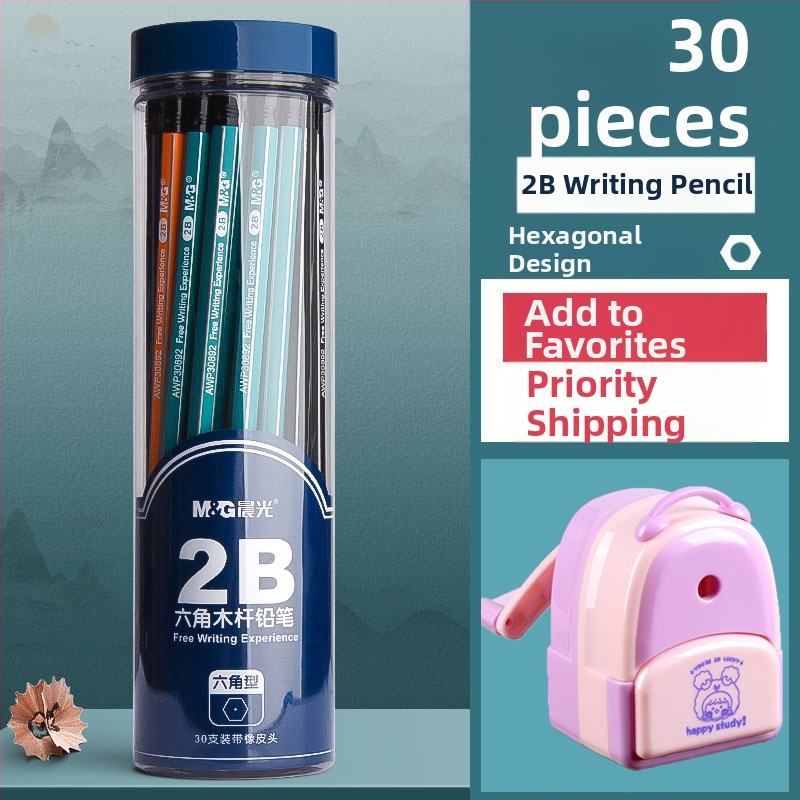 Trikampio korpuso pieštukas su gumine galvute, šešiakampio skerspjūvio