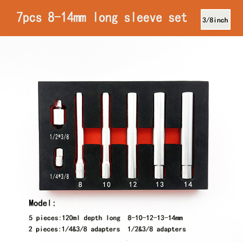 Μακρύ σετ σωληνωτών (12-άκων και εξάγωνων), 7 τεμάχια, χρωμιομένος χάλυβας βανάδιο-βρωμίου, θήκη EVA