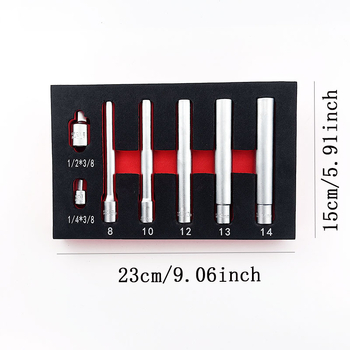 Μακρύ σετ σωληνωτών (12-άκων και εξάγωνων), 7 τεμάχια, χρωμιομένος χάλυβας βανάδιο-βρωμίου, θήκη EVA