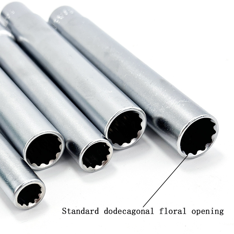 Μακρύ σετ σωληνωτών (12-άκων και εξάγωνων), 7 τεμάχια, χρωμιομένος χάλυβας βανάδιο-βρωμίου, θήκη EVA