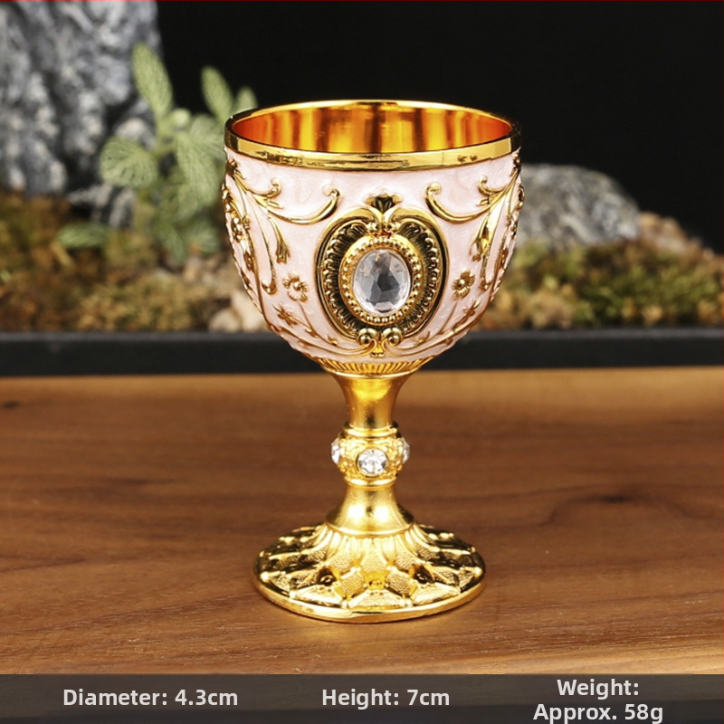 Europos stiliaus metalinis spiritų stiklas, lydinys, šiaurinis gėlių dizainas, Manny prekės ženklas, svoris 60 g