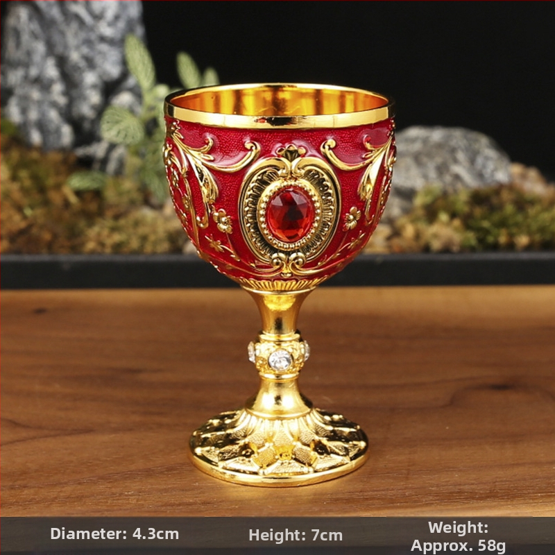 Europos stiliaus metalinis spiritų stiklas, lydinys, šiaurinis gėlių dizainas, Manny prekės ženklas, svoris 60 g