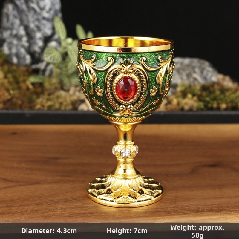 Europos stiliaus metalinis spiritų stiklas, lydinys, šiaurinis gėlių dizainas, Manny prekės ženklas, svoris 60 g