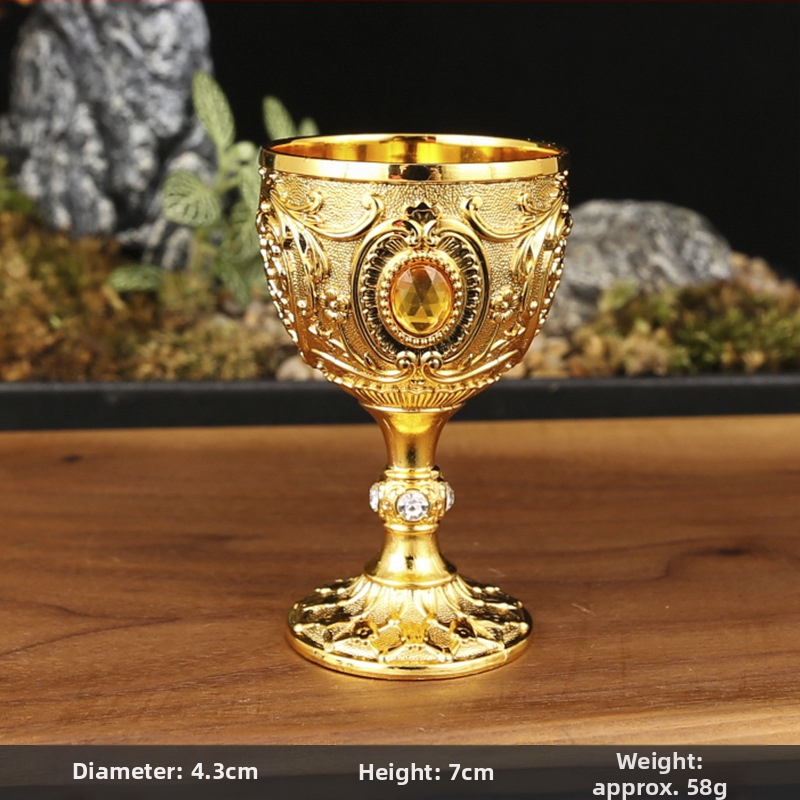 Europos stiliaus metalinis spiritų stiklas, lydinys, šiaurinis gėlių dizainas, Manny prekės ženklas, svoris 60 g