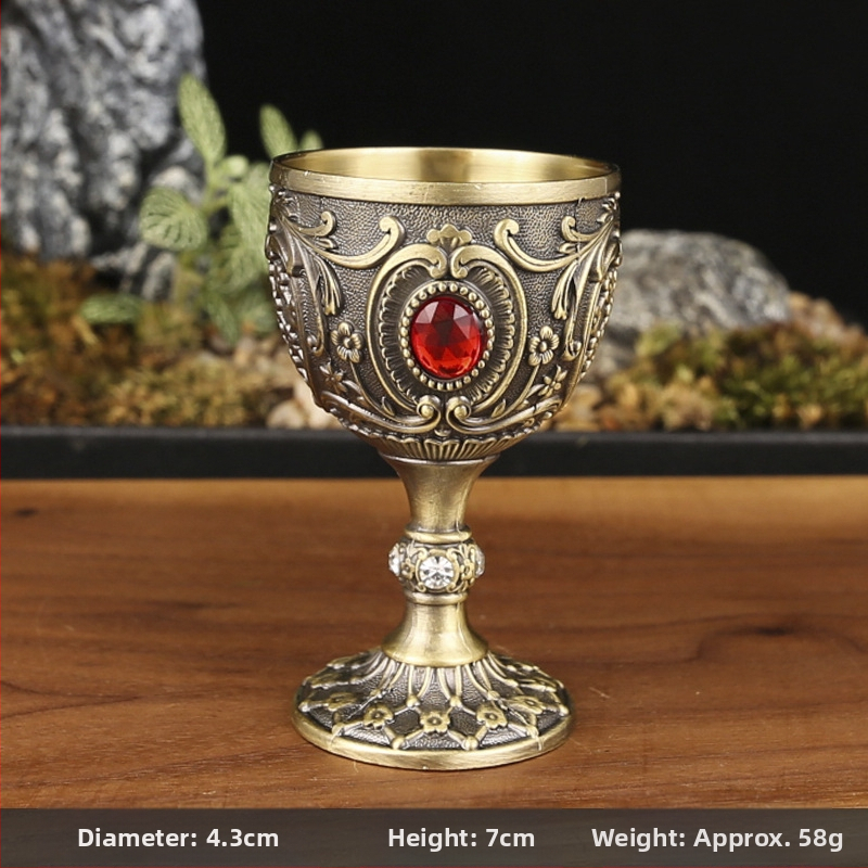 Europos stiliaus metalinis spiritų stiklas, lydinys, šiaurinis gėlių dizainas, Manny prekės ženklas, svoris 60 g