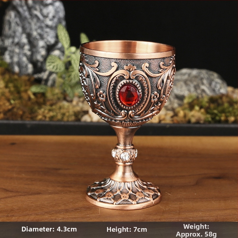 Europos stiliaus metalinis spiritų stiklas, lydinys, šiaurinis gėlių dizainas, Manny prekės ženklas, svoris 60 g